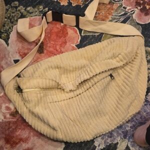Cream Corduroy Shoulder Bag